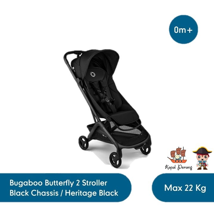 Bugaboo Butterfly v2 Stroller Black Chassis - Kereta Dorong Bayi