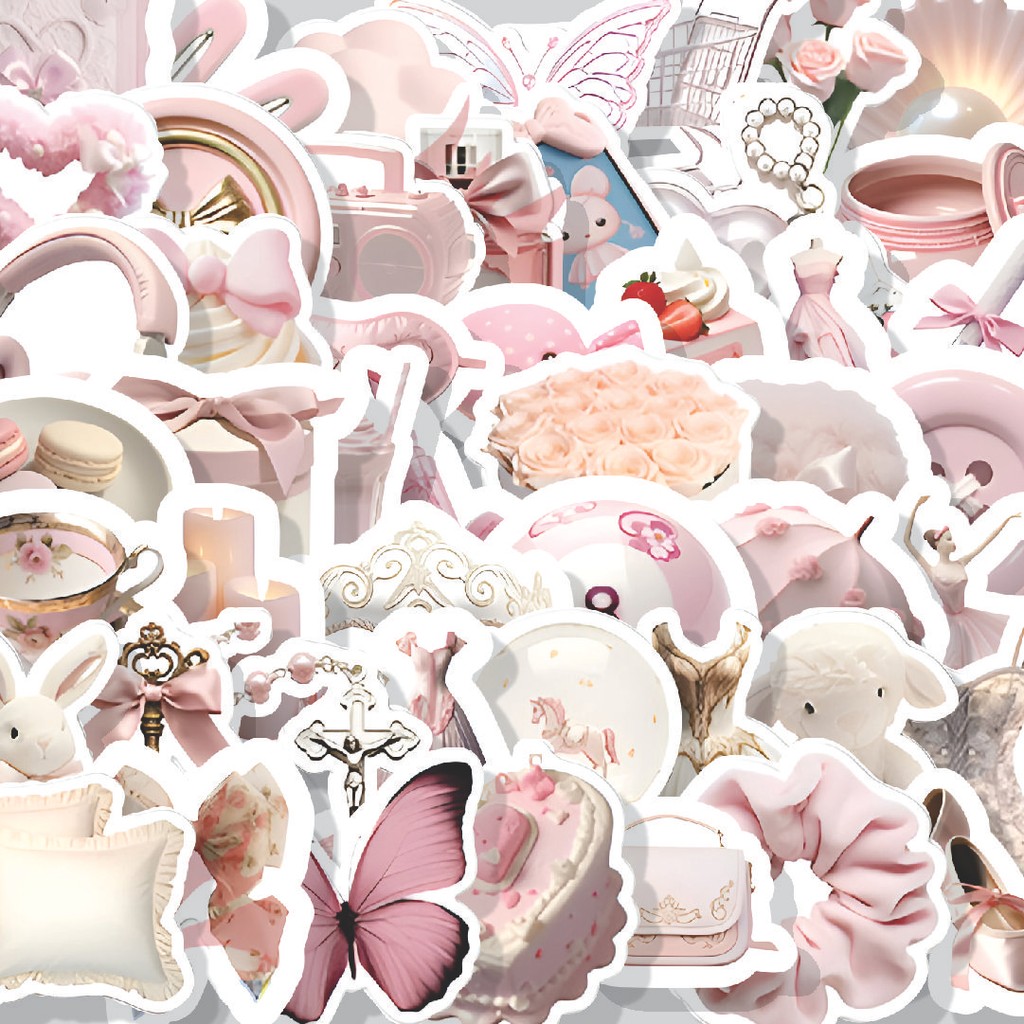 

Stiker Cutting Pack Stiker Pink Ballet Style Isi 100Pcs Series Aesthetic Lucu Keren Untuk Koper Bahan Vynil