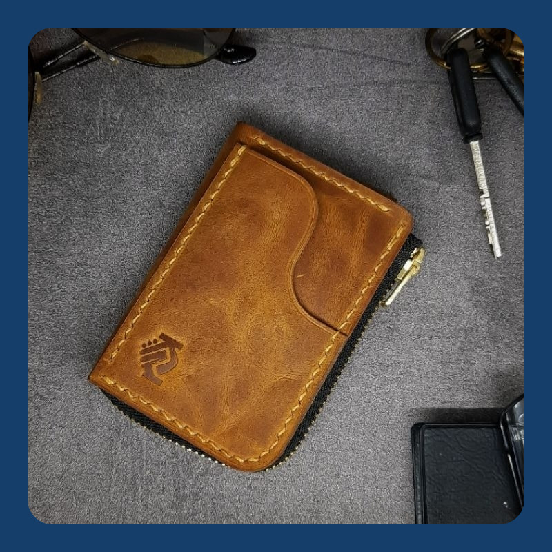 Mudiwa Mini Compact Wallet - Dompet Simple Kulit Asli Premium Pria / Wanita Dompet Kartu