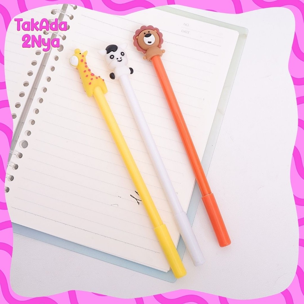 

Pena Zoo Animal Singa Zebra Sapi Bolpen Pen Pulpen Gelpen Karakter