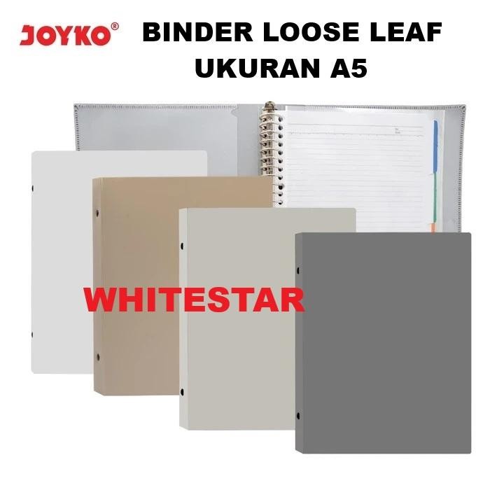 

binder note / file loose leaf joyko uk / ukuran A5 - warna hitam, abu-abu, coklat, putih