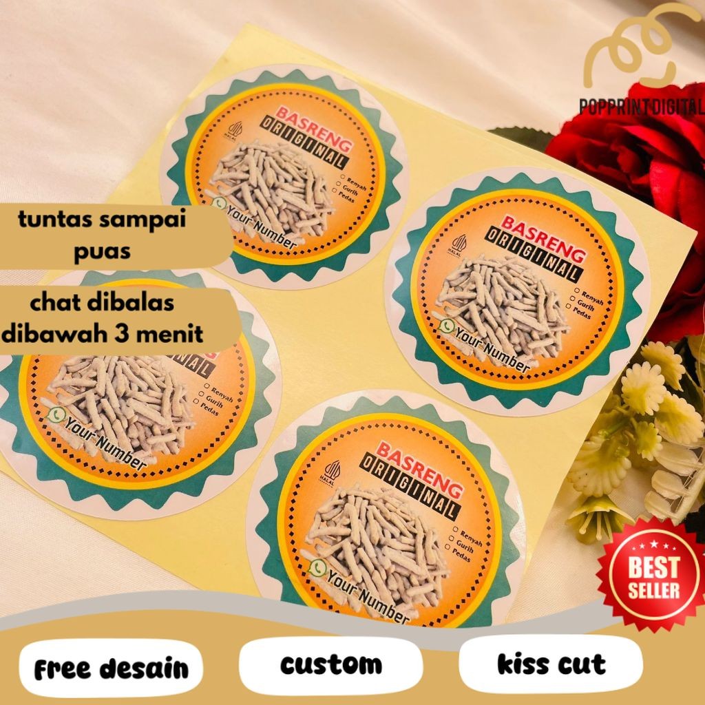 

PpD 5-8 Stiker Label Makanan Basreng Sticker Cemilan Pedas Bulat Free Desain Uk.Sedang Custom
