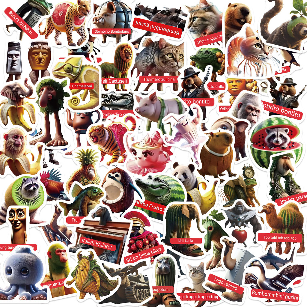 

60pcs Tralalero Tralala Stickers Tungtung Sahur Brainrot Notebook Planner Sticker Phone Shell Water Cup Decor Classic Toys Gift