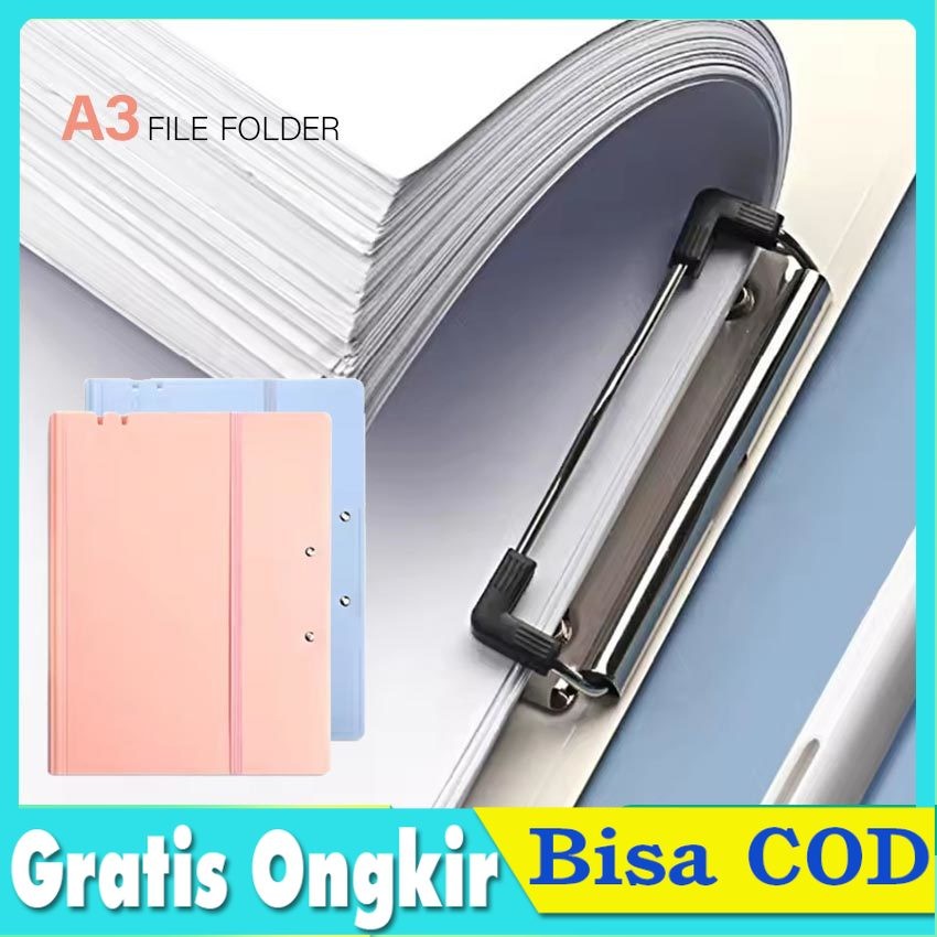 

Folder A3 Transparan Penjepit Kertas Tanpa Kantong - Map Ujian Plastik Tebal Kapasitas Besar untuk Siswa Guru