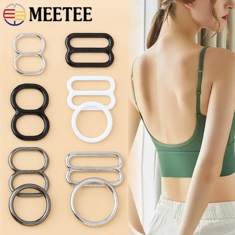 

Meetee 50Sets 6-15mm O Ring Bra Metal Buckles Bikini Clip Connector Clasp Underwear Strap Slider Adjust Hook Lingerie Accessory