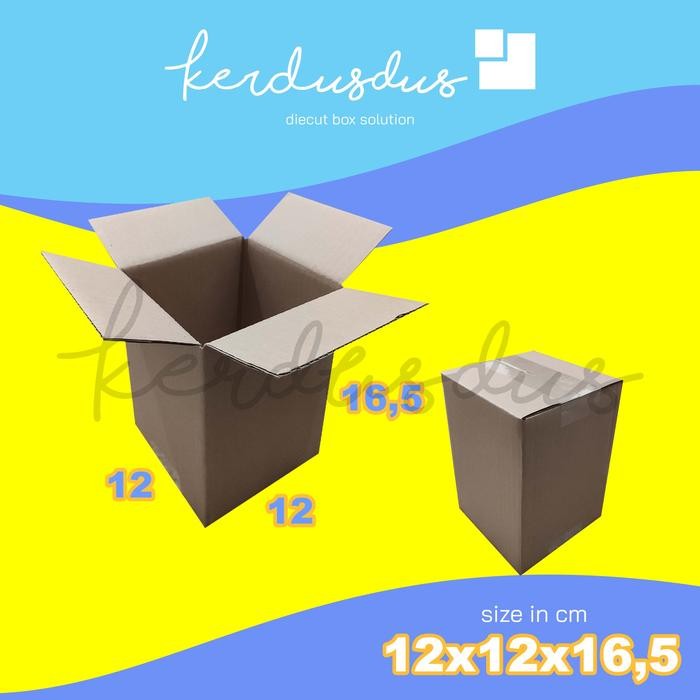 

12x12x16,5 cm kardus box karton kotak packing packaging POLOS SHEET