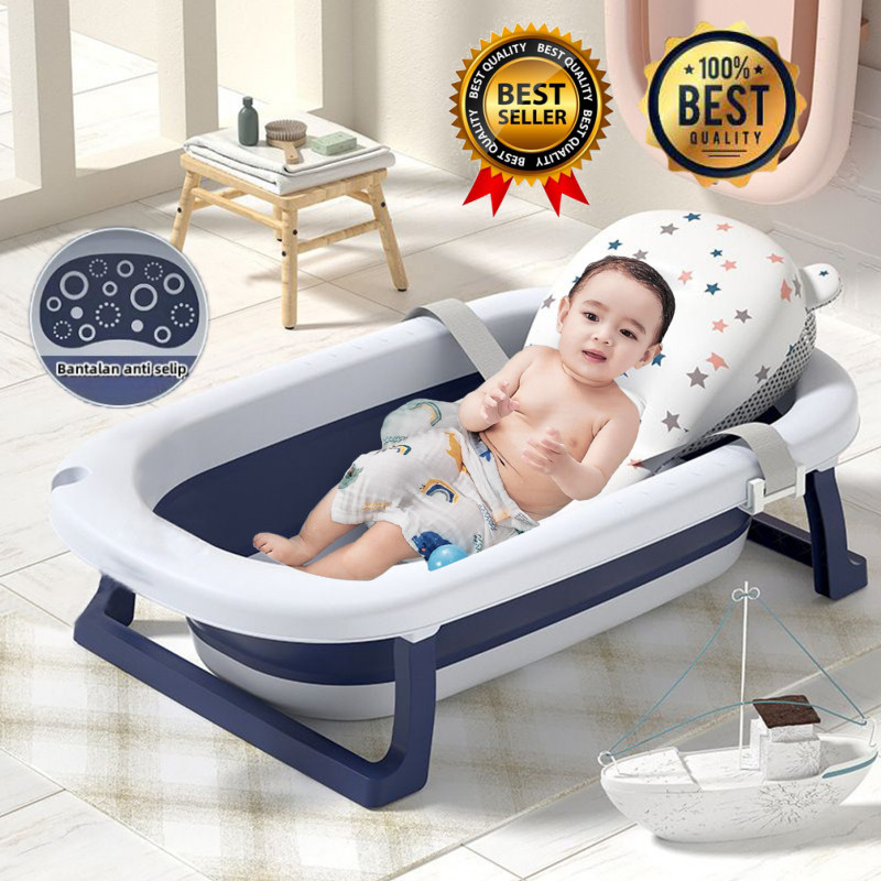 saleJaring Mandi, Bantal Mandi bak mandi bayi lipat 0-8 tahun baby bath telinga kelinci tempat mandi