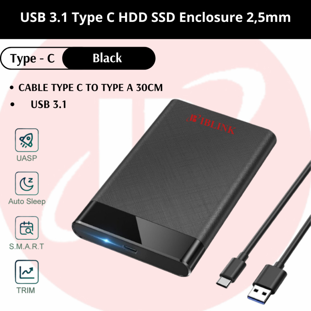 USB 3.1 Type C HDD SSD Enclosure Casing Adaptor / Casing External HDD 2.5 In Hardisk Case USB Type C