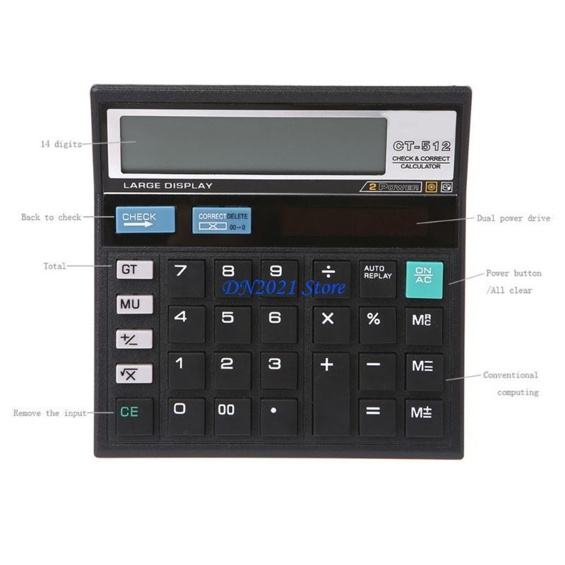 

F3KE 12-Digit Electronic Calculator with Battery +Solar Power Calculators for Office