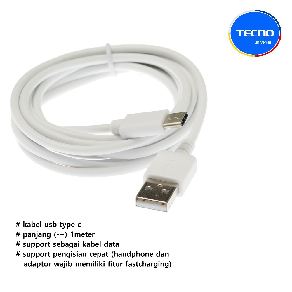Usb type C  kabel charger tecno phantom x  (AC8) - phantom  x2 (AD8) - phantom x2 pro (AD9)
