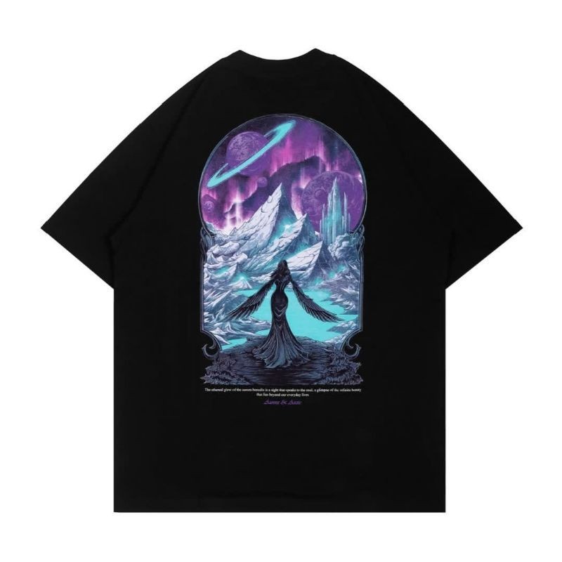 Kaos T-shirt GOZEAL x MANUSIA & LANGIT " MAGIC " Black | Cotton Combed 24s Bahan tebal