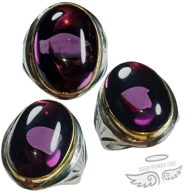 COD Batu Cincin AkikBatu Cincin Akik Kecubung Wulung Tembus Tembus Kristal Ring Tanam