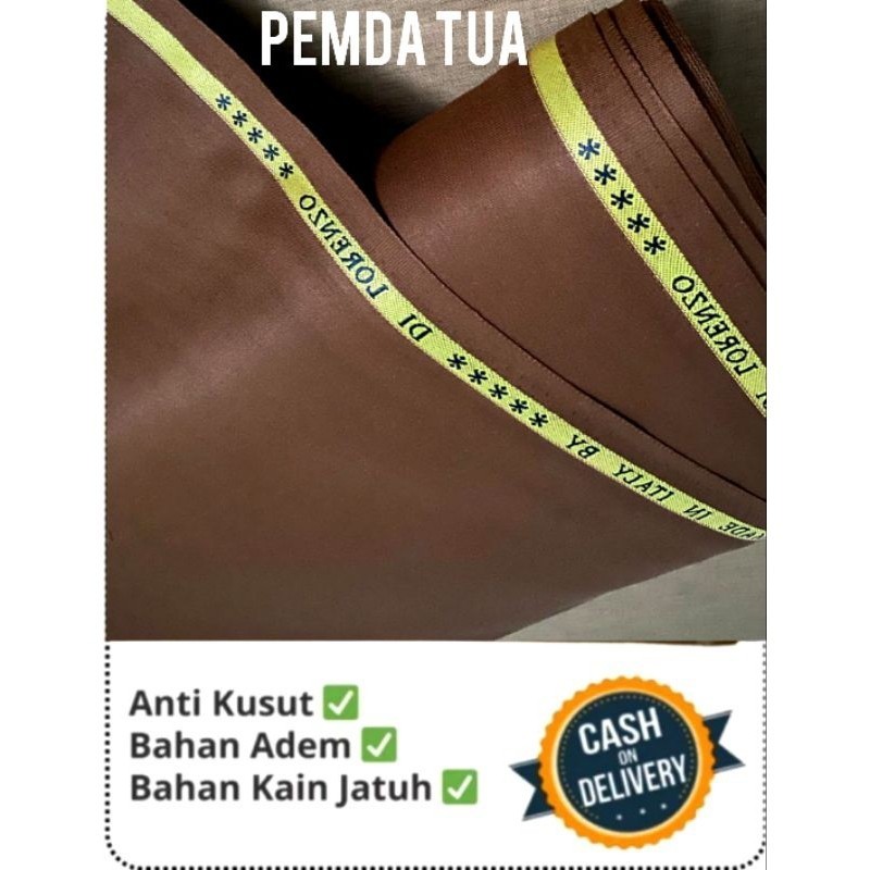 KAIN COKLAT KHAKI METERAN PEMDA KHAKI TUA/BAJU PEMDA PNS/ASN  PREMIUM