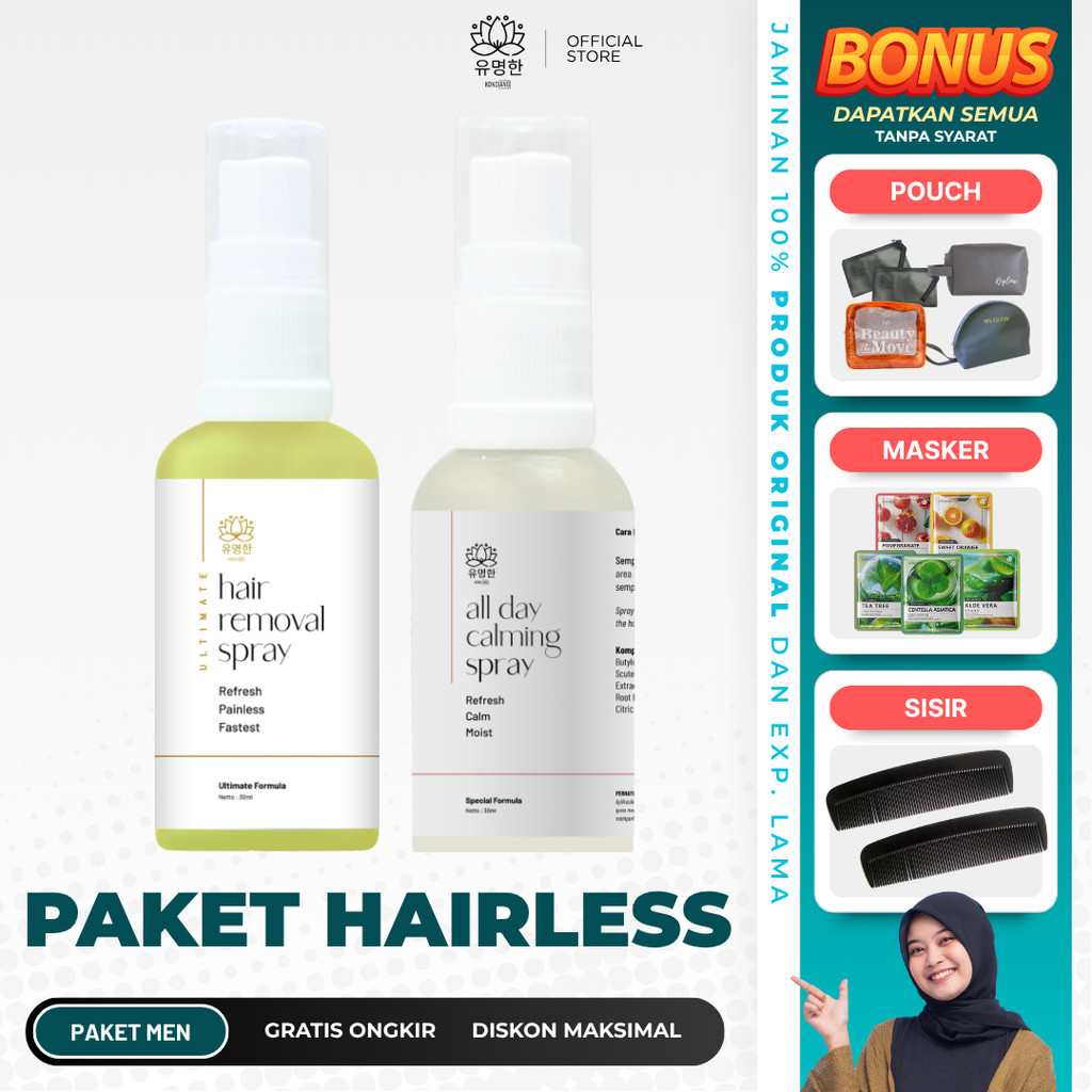 Kondang Paket Hairless Perontok Bulu Miss V Permanen Tanpa Rasa Sakit Gratis Bonus & Voucher