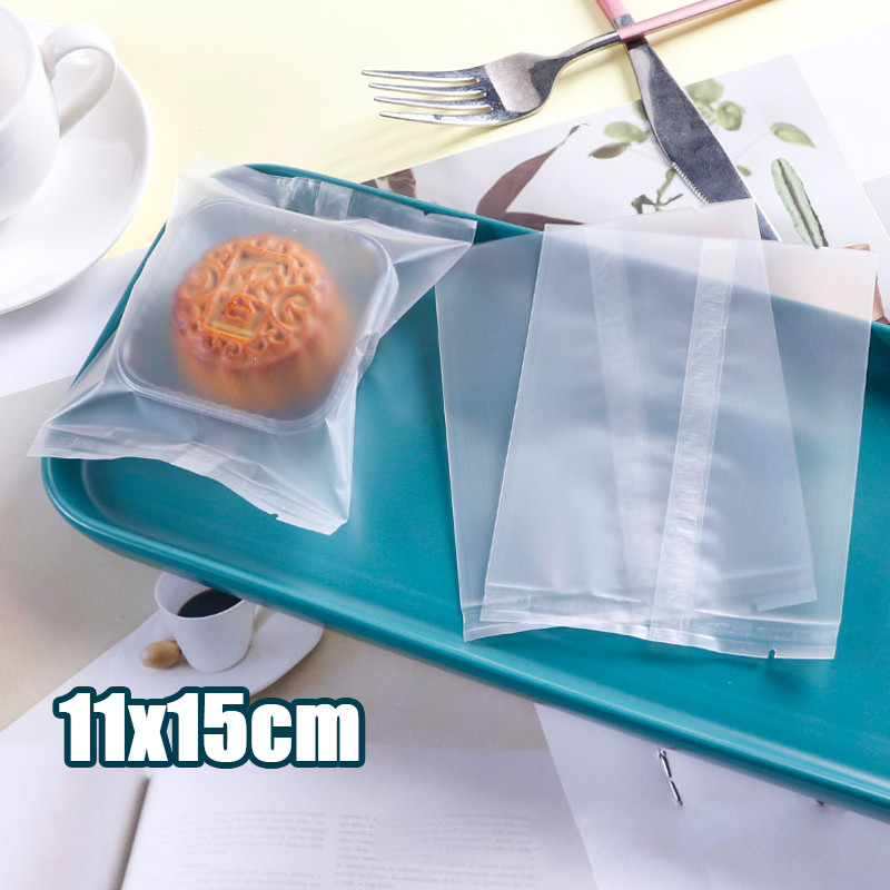 

【SIAP】100pcs Plastik Transparan Plastik Kemasan Kue Kering Kantong Plastik Kue Transparant Doff Plastik Doff Transparan Dots Nougat Cookies Mooncake