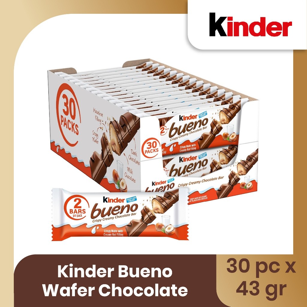 

Kinder Bueno Wafer Chocolate 43gr - 1 Carton