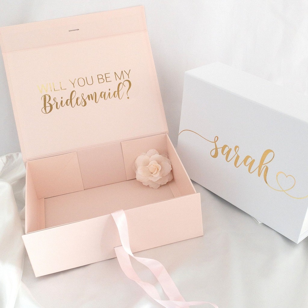 

Personalized Bridesmaid Gift Box Maid of Honor Box Custom Wedding Gift Box With Name Gift Box For Birthday Christmas Gift Box