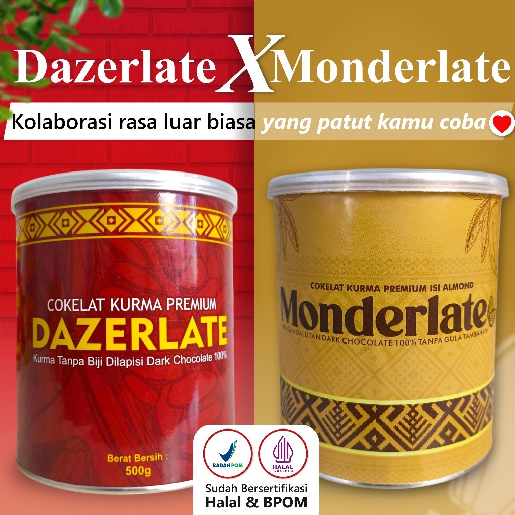 

Dazerlate x Monderlate Cokelat Kurma Premium (100% Zero Sugar Chocolate)
