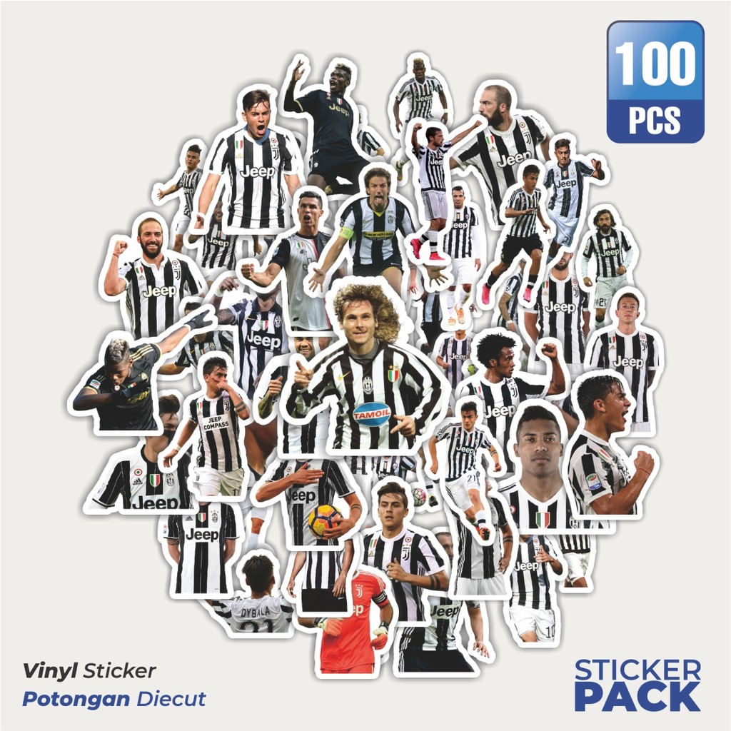 

Super Hemat! 100 PCS Stiker Footba Series Juventus FC Dekorasi Lucu Kreatif untuk Notebook, Skateboard, HP