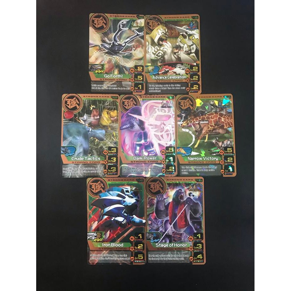 Kartu Animal Kaiser Strong Card Set 7 Pcs Kartu Bronze Rare Originals