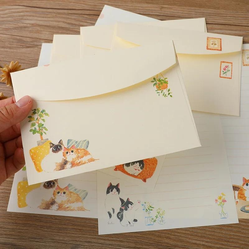 

Envelopes Set with Letter Pads Kawaii Message Writing Paper Wedding Party Invitation Card Cover Letter Gift Wrap Stationery