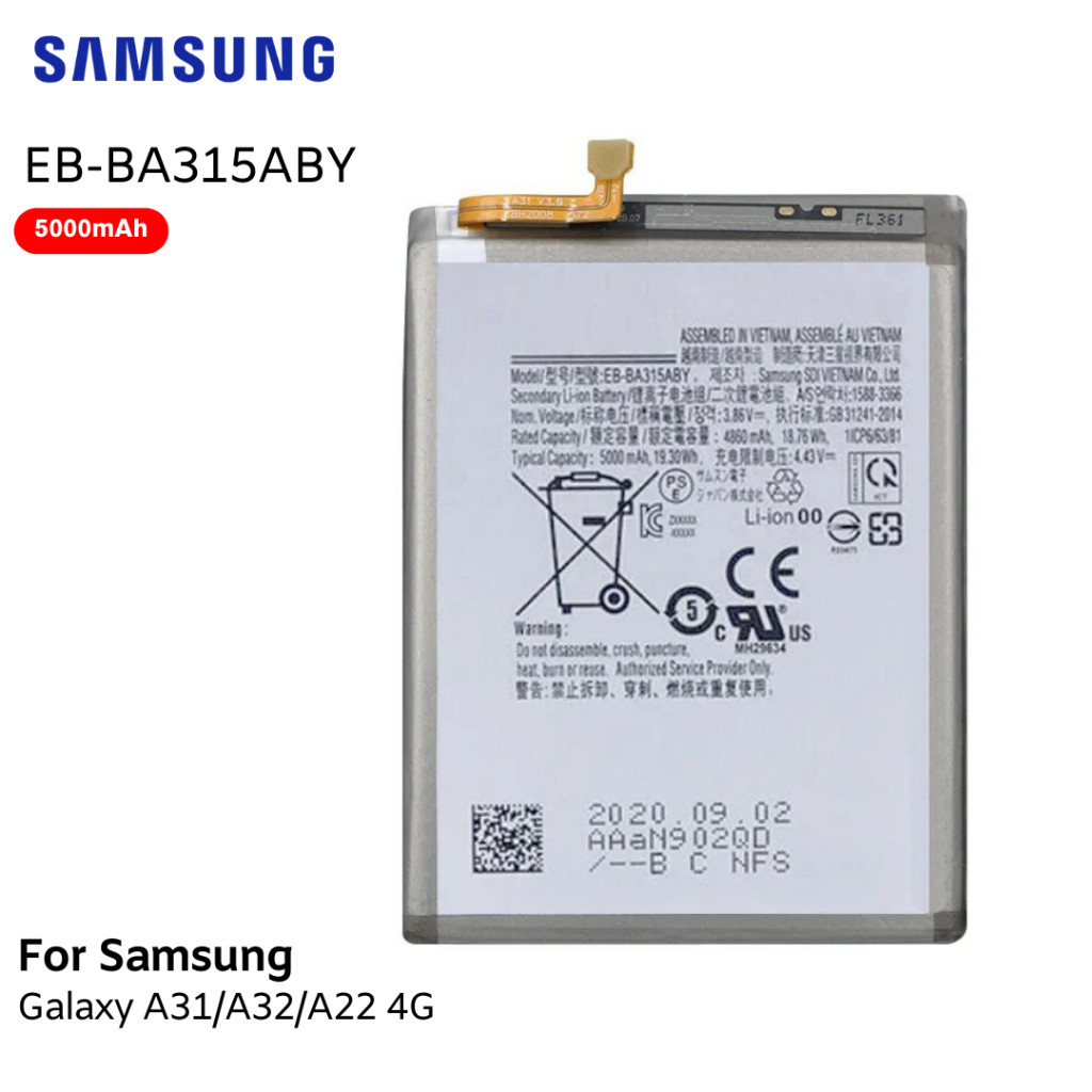 Update Baterai Samsung A22 4G Samsung A32  EB-BA315ABY Samsung Galaxy A31 / A22 4G BatterySamsung Ga