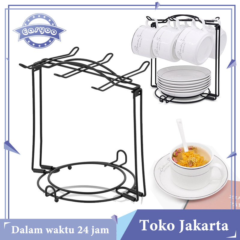 Rak Gantung Cangkir Kopi Rak Gelas Stainless Tempat Cangkir Rak Gantung Cangkir Kopi Tentengan Gelas