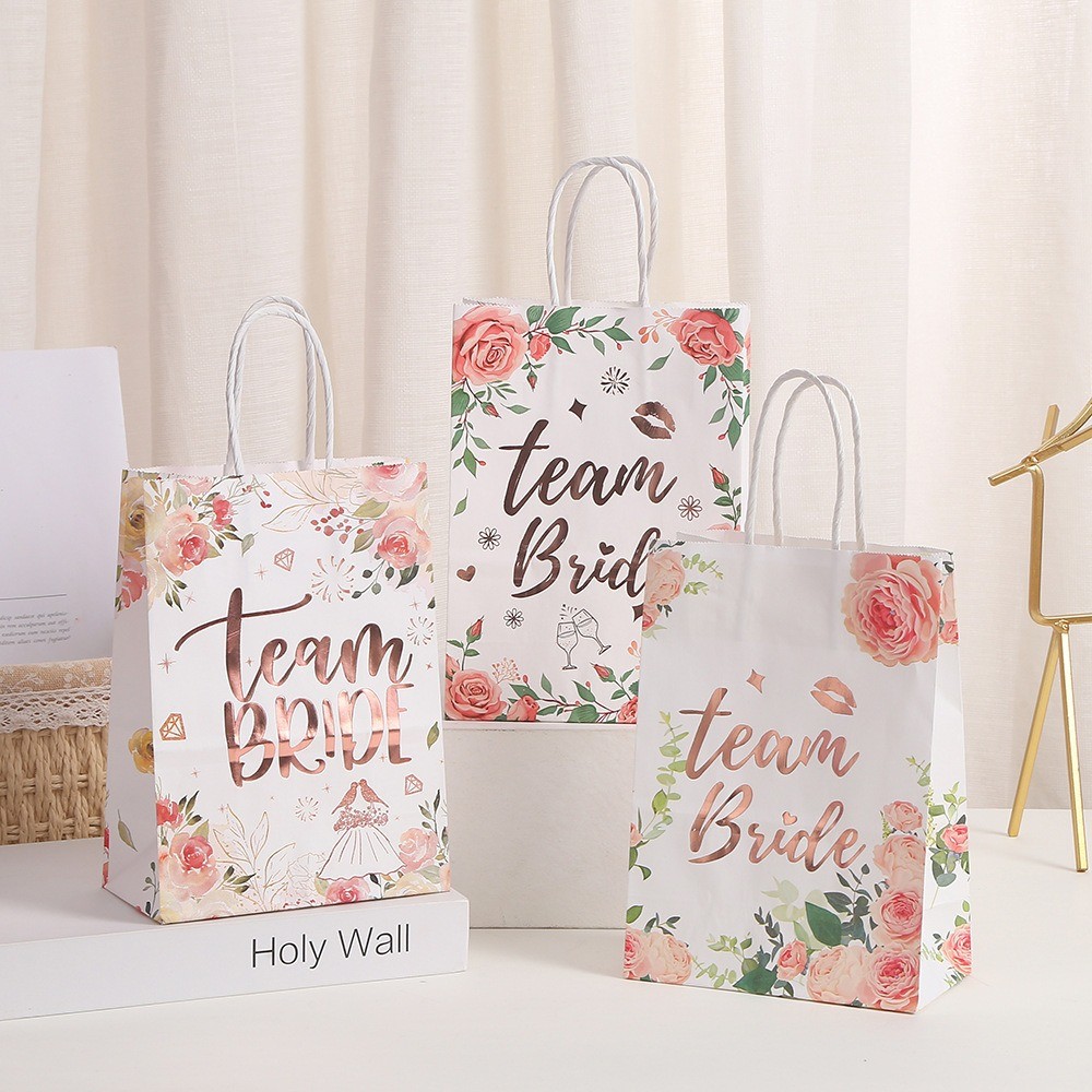 

Two-sided Bronzing Wedding Gift Bag Exquisite Handbag Letter Printed Paper Bag Handheld Gift Bags Wedding Personalized Items