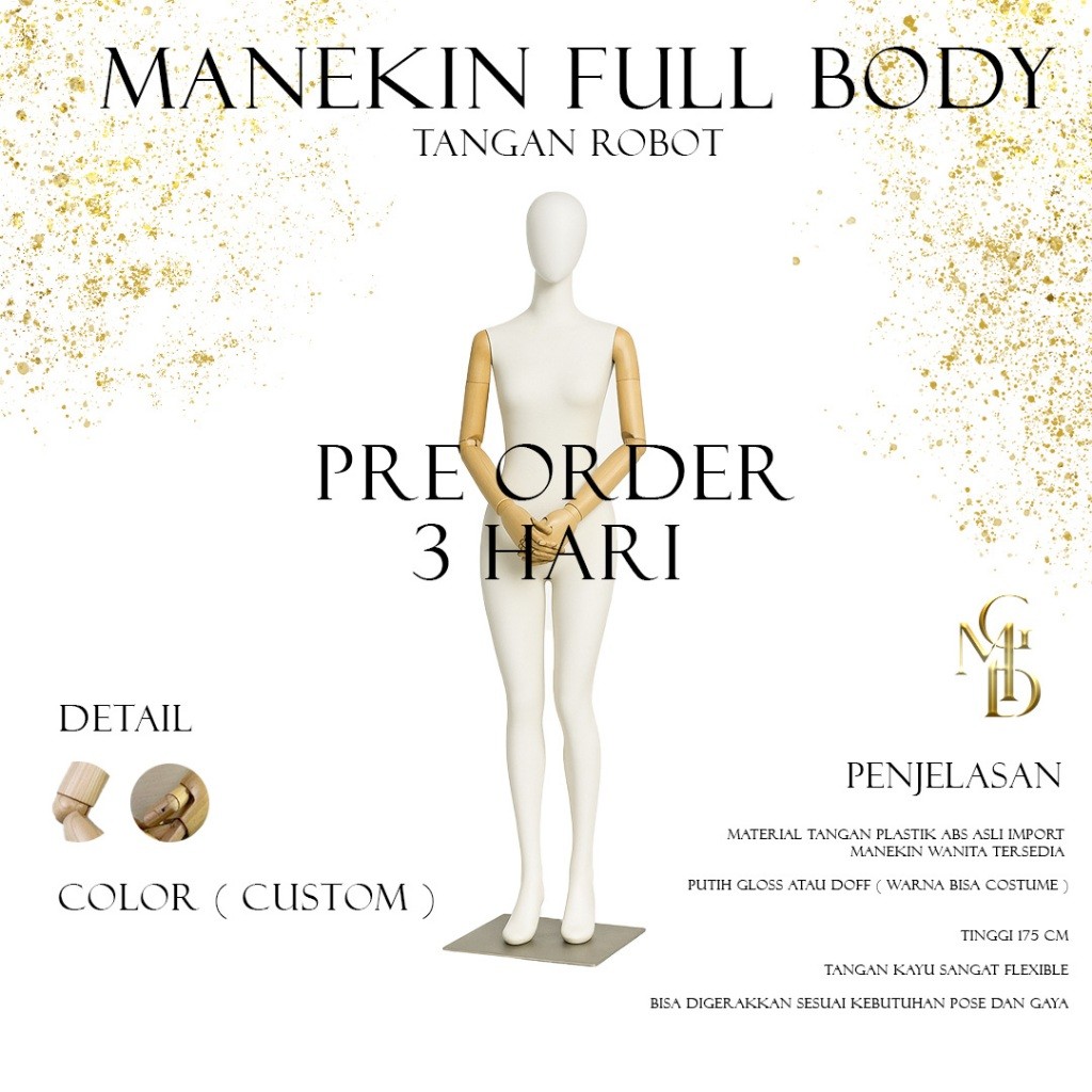 NEW PRODUK Manekin Full Body Wanita / Manekin Tangan Kayu ( TANGAN BISA DIGERAKKAN ) TERLARIS