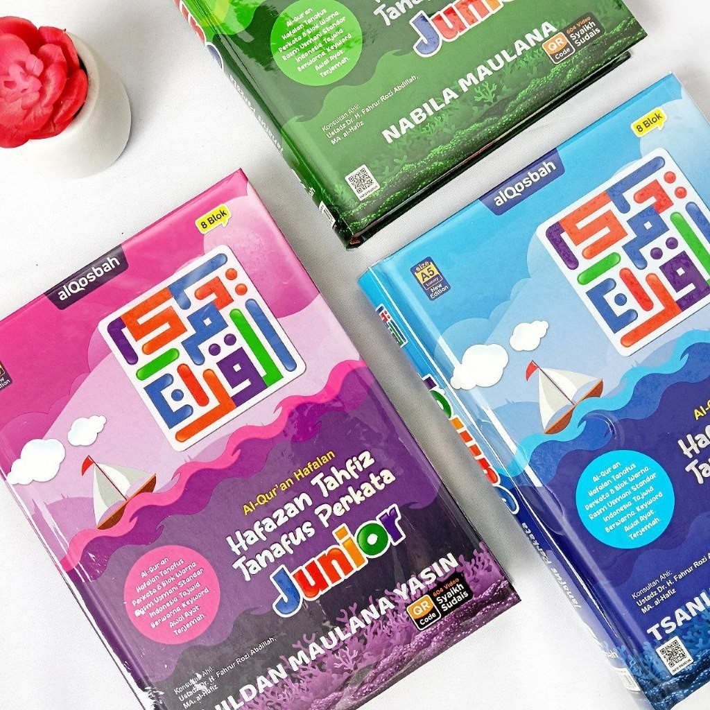 Custom Nama - Al Qur'an Hafazan Tahfiz Tanaffus Junior 8 blok Perkata - Free Box Exclusive + Doa Mus