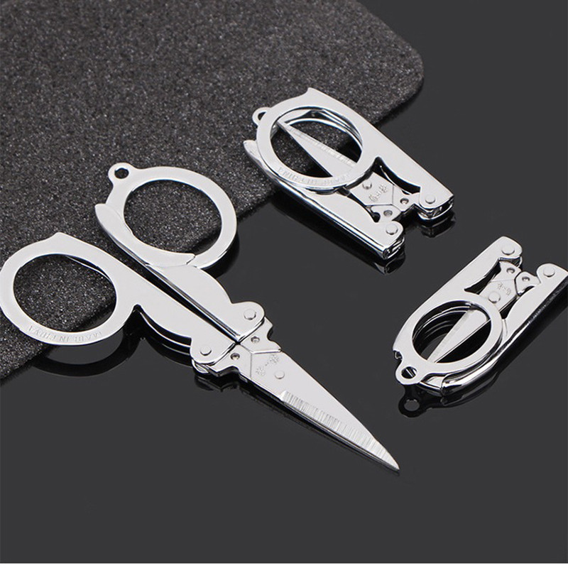 

1PC Folding Pocket Scissors Multifunctional Stainless Steel Folding Small Scissors Household Mini Thread Cutting Tailor Scissors