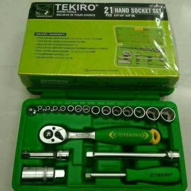 ORI Kunci Sok Set TEKIRO 8-32 24 Pcs / Kunci Socket 24pcs Tekiro Kunci Shock Sock Set 21 Pcs Anti Ka