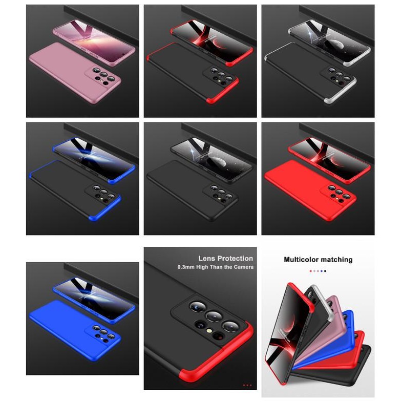 Case Samsung s21 ultra s21ultra GKK protection slim matte case - Black red - Black red