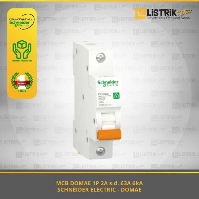 MCB SCHNEIDER ELECTRIC DOMAE 1P  2A-63A 6kA KURVA C - DOMF011**