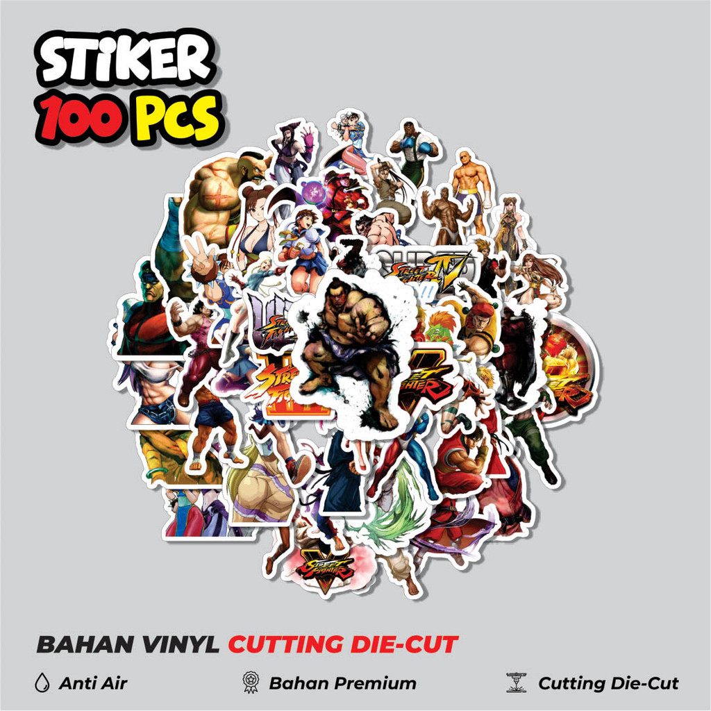 

Terbaru! 50 pcs Stiker Video Game Series Street Fighter Character Mix 3 Dekorasi Lucu Kreatif untuk Notebook, Skateboard, HP