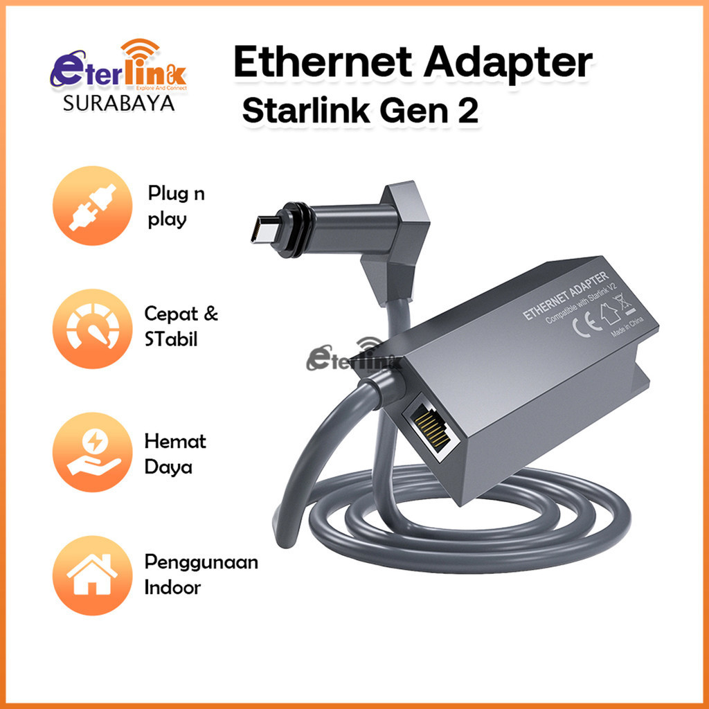 【COD】STARLINK ETHERNET ADAPTER Gen 2 Adaptor Lan Starlink Ethernet Adapter