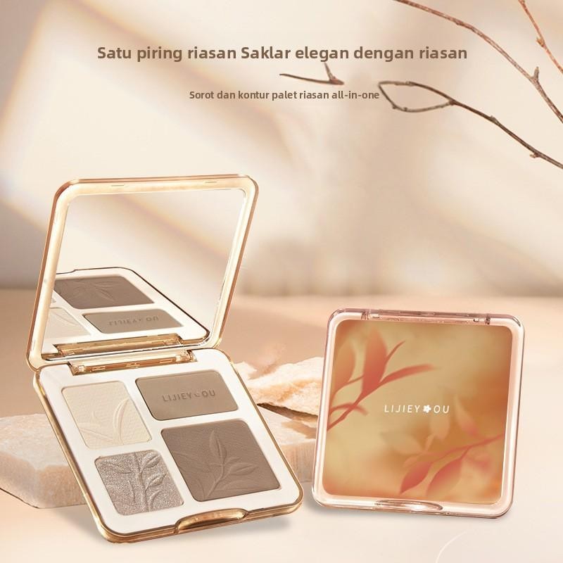 COD[BEST SELLER] Judydoll Gaya yang sama Highlight &  Contour Palette-Shading Powder cool tone untuk
