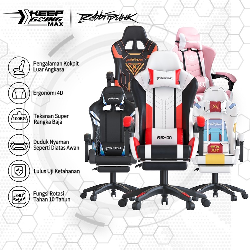 

Keep Going Max Kursi gaming/kursi kantor/ profesional, kursi ergonomis, nyaman untuk berbaring dalam waktu lama. Mengangkat dan memutar kursi, kursi gaming rumah