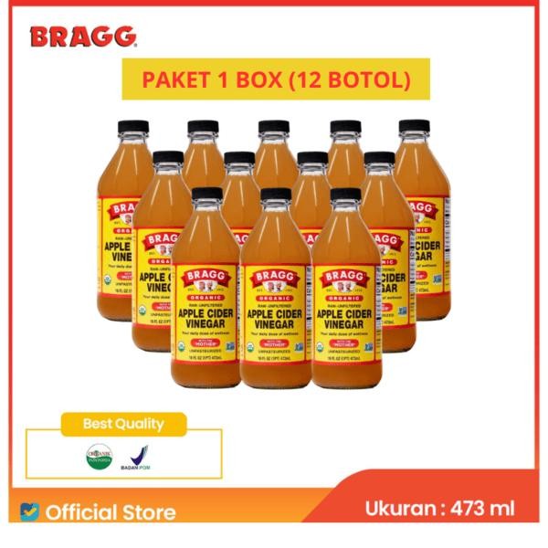 

Paket 12 Botol Bragg Organic Raw Unfiltered Apple Cider Vinegar 473 ml Cuka Apel