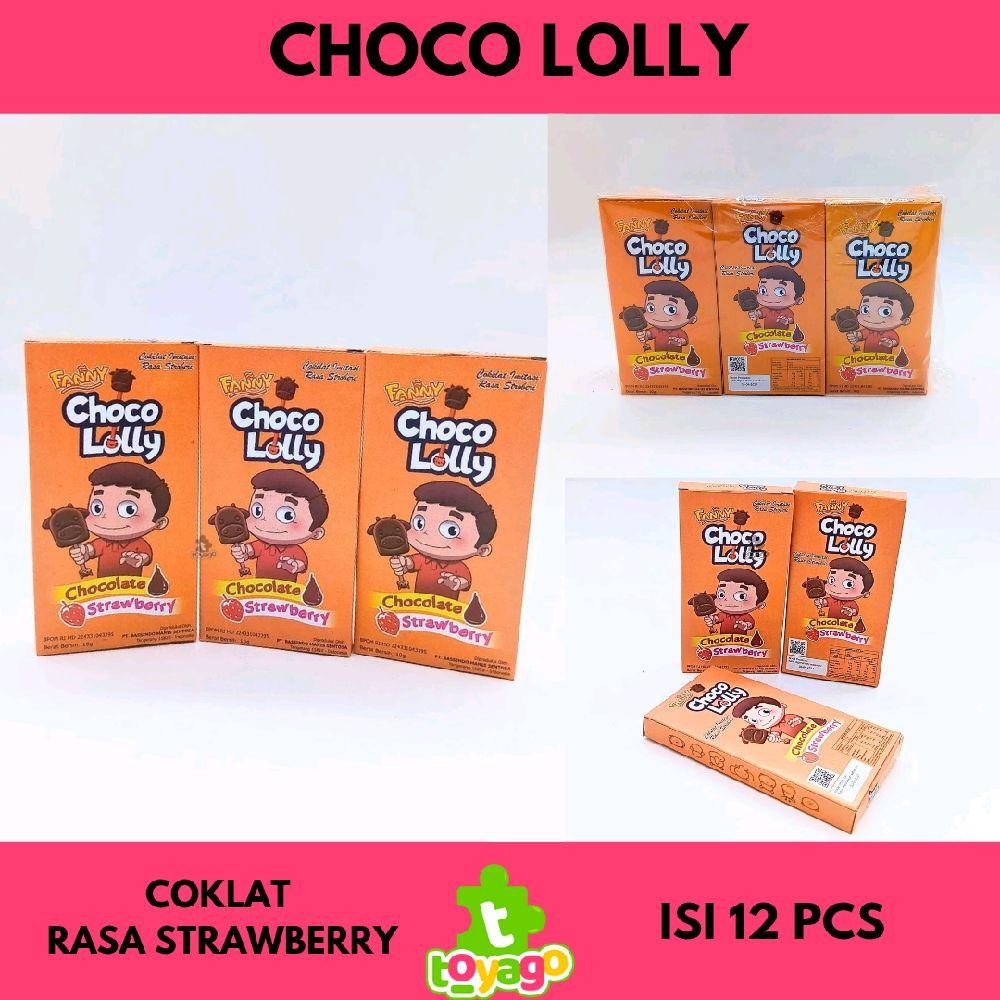 

Choco lolly fanny isi 12 pcs coklat rasa strawberry snack coklat grosir murah
