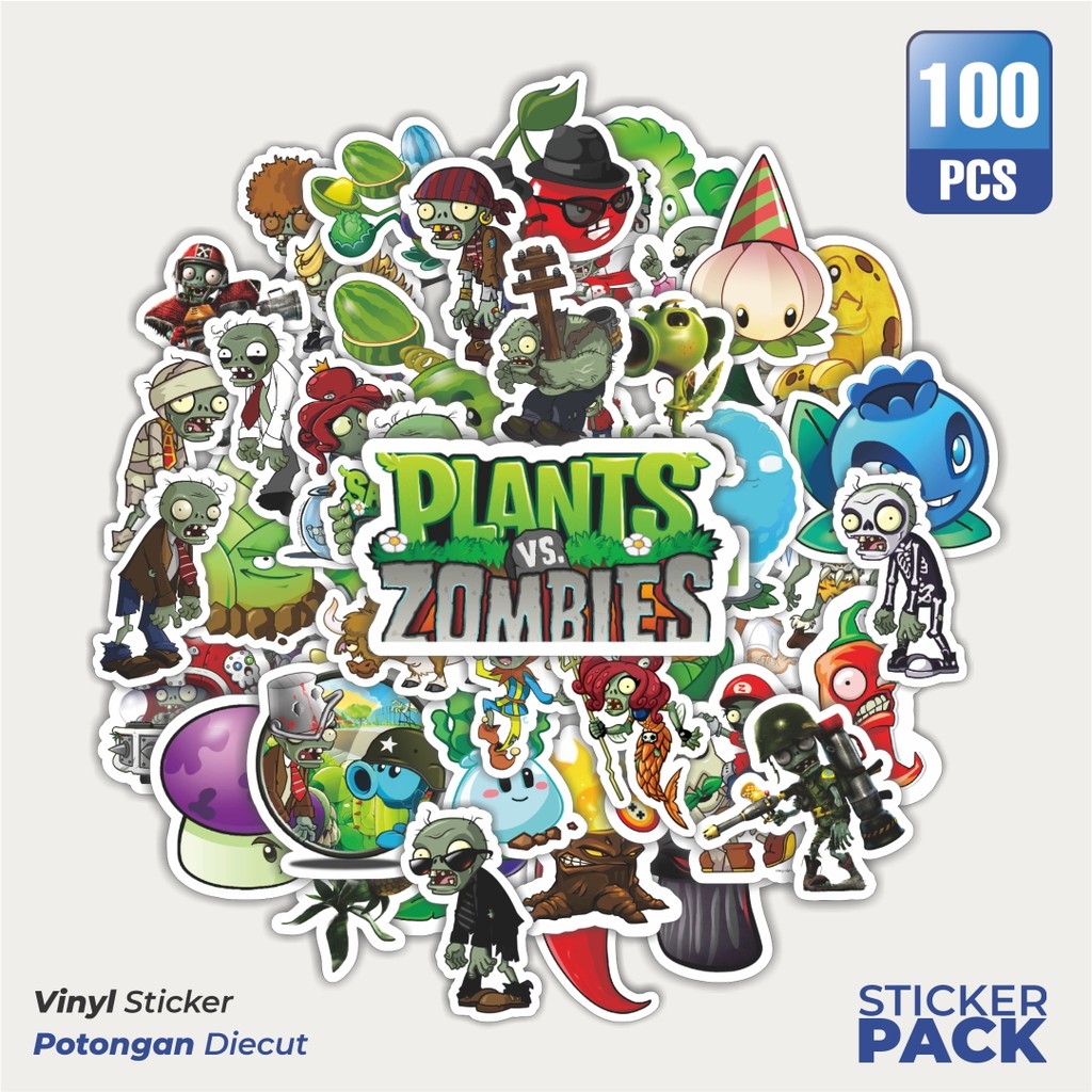 

Super Hemat! 100 PCS Stiker Game Series PLANT vs ZOMBIE Character Mix 7 Waterproof Aesthetic- Untuk Laptop, Motor, dan Hem - Paper Stationery Pack