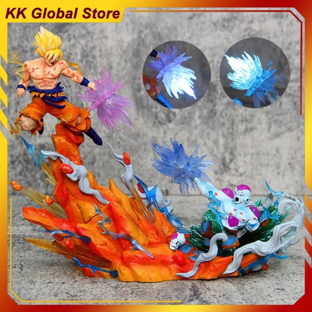 

21cm New Dragon Ball Son Goku VS Frieza Anime Figure Peripheral PVC Model Statue Desktop Decoration Ornaments Kids Gifts Toys