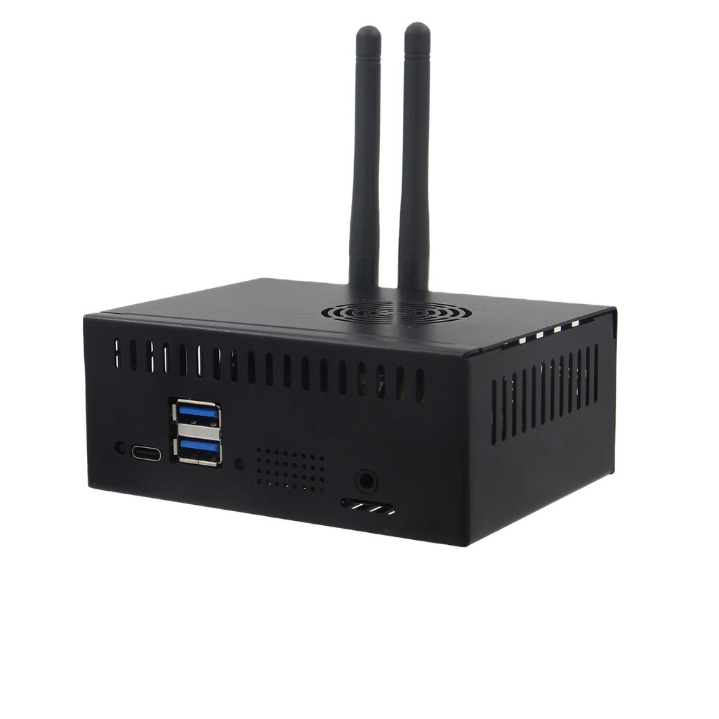 Orange Pi 5 Plus Case with Fan and Heatsink (N508), Support Antennas for Oragne Pi 5 Plus 16G B/ 8GB