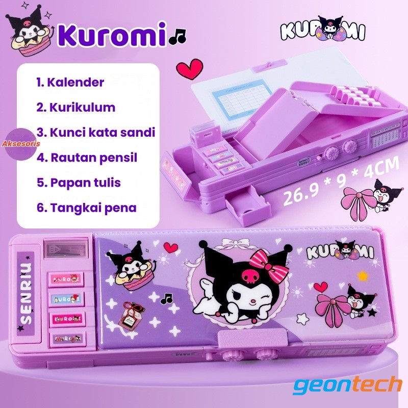 

【】KOTAK PENSIL/Bahan Tahan Air Kuromi Tempat Pensil Password /Multifungsi Lapis Ganda Berkapasitas Besar Lucu- Termasuk Rautan Pensil Kotak Alat Tulis