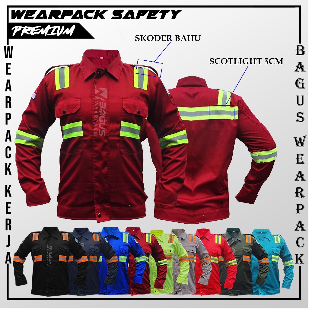 BAJU PROYEK KEREN / BAJU TAMBANG / WEARPACK SAFETY / BAJU WELDER / SERAGAM KERJA / BAJU KERJA PRIA P
