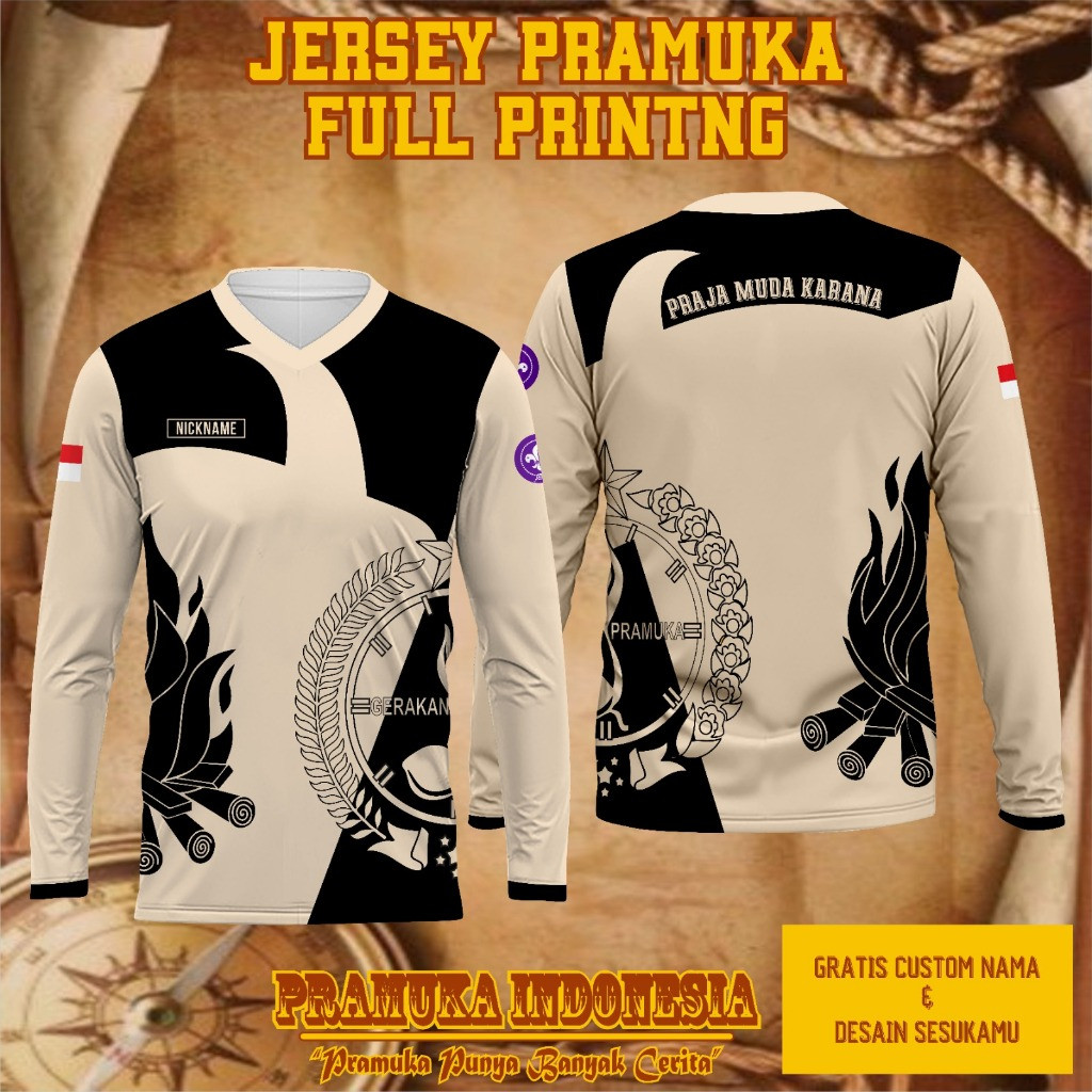 Jersey Pramuka BONFIRE - Kaos Pramuka Baju Pramuka Printing Gratis Custom Desain JARA