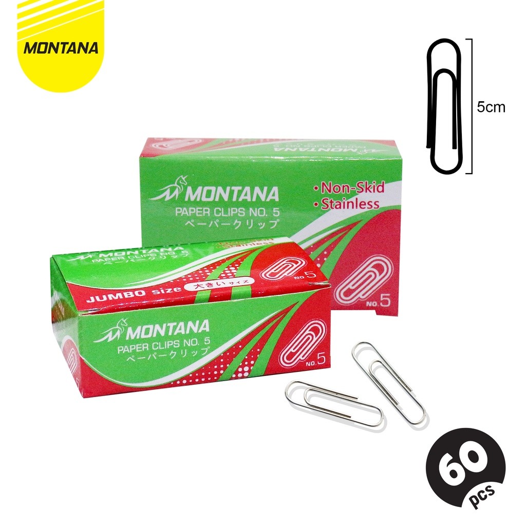 

Paper Clip Penjepit Klip Kertas 60 Pcs No 5 MONTANA (1 BOX)