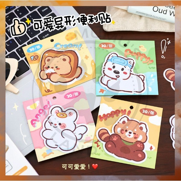 

MUMUSLAND 30lembar sticky notes/memo/Index notes/Post-it notes berbentuk binatang viral S-SN026