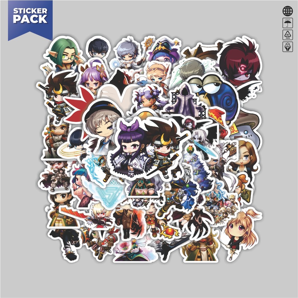 

[100PCS]Stiker Pack Stiker Game Series Maple Story Mix 1 Aesthetic Vinyl Anti Air Dekorasi Sticker Laptop Buku Journal Koper Helm Casing HP Gitar Helm Skateboard