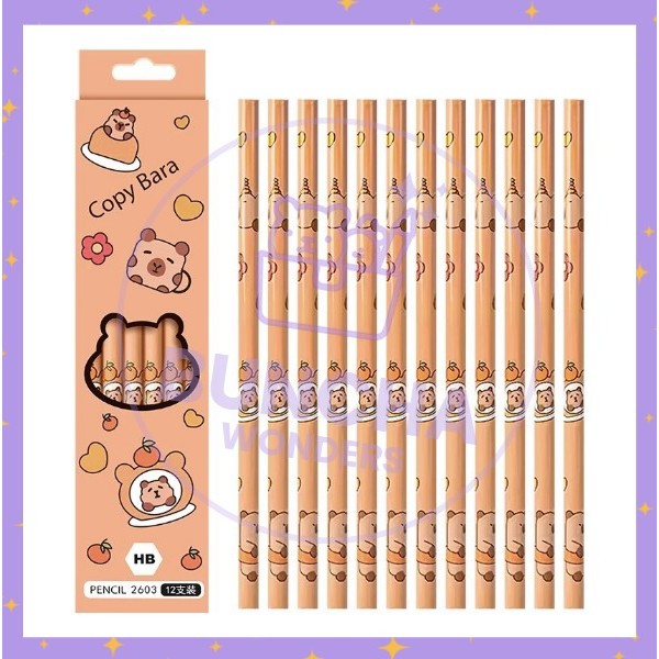 

BW PROMO Set Pencil HB Kayu Isi 12 Pcs / Pensil Kapibara / Pensil Murah Segi Enam Bulat S-AT026